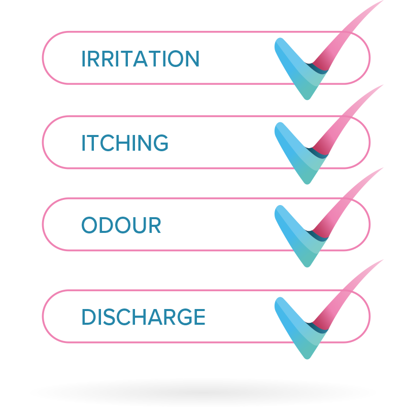 Vivesse treats symptoms of irritation, itching, odour-& discharge.