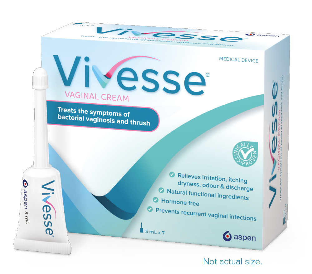 Vivesse Vaginal Cream Treates the Symptoms of Bacterial Vaginosis & Vaginal Thrush.