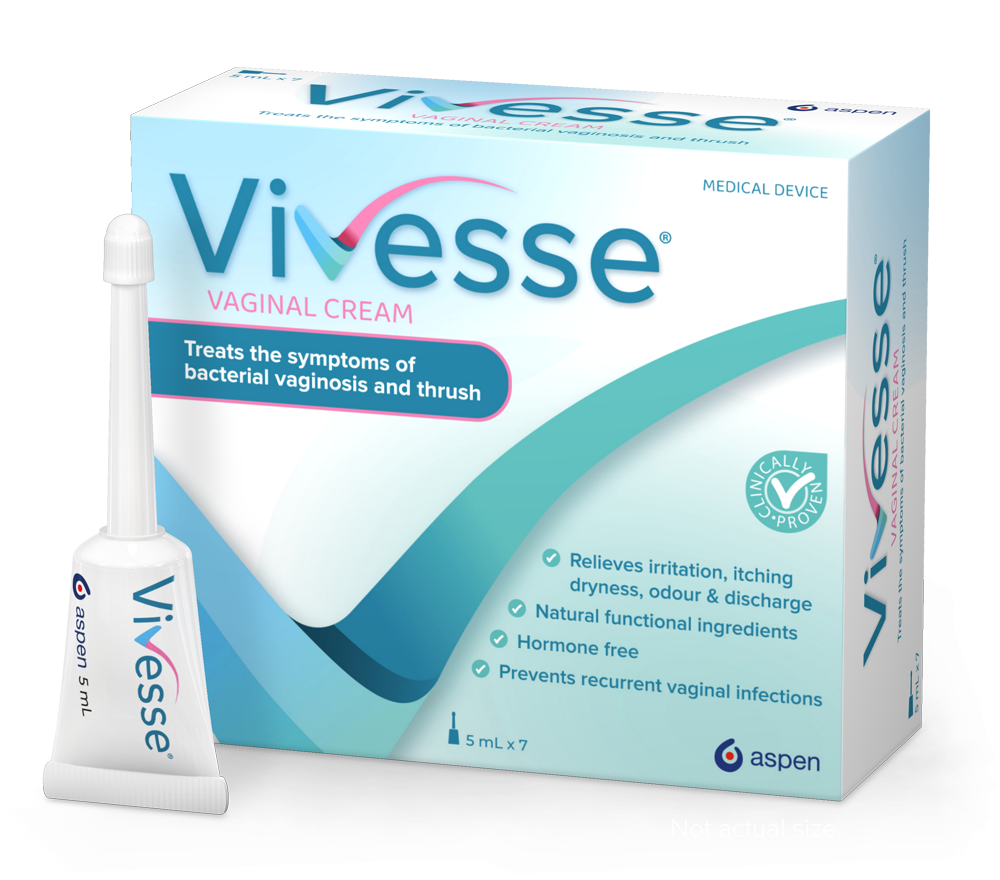Vivesse Vaginal Cream Treates the Symptoms of Bacterial Vaginosis & Vaginal Thrush.